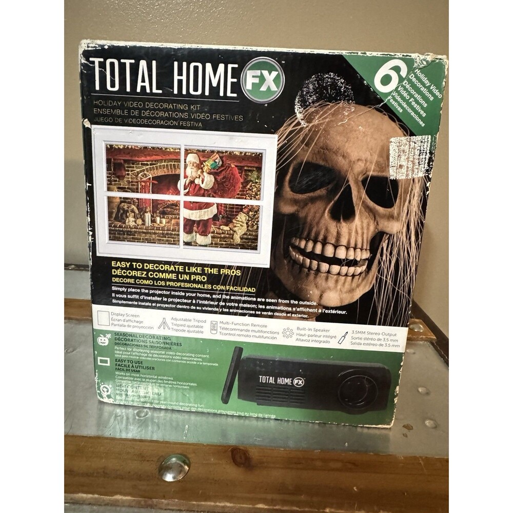 USB Videos Holiday Window Projector Kit Total Home FX Christmas Halloween -NIB